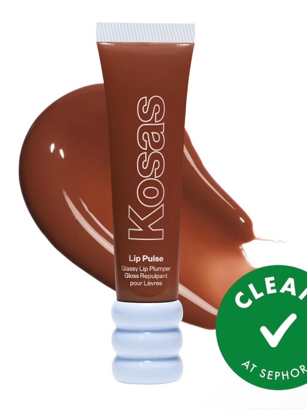KOSAS Lip Pulse Glassy Lip Plumper Gloss Sixth Sense - sheer warm beige